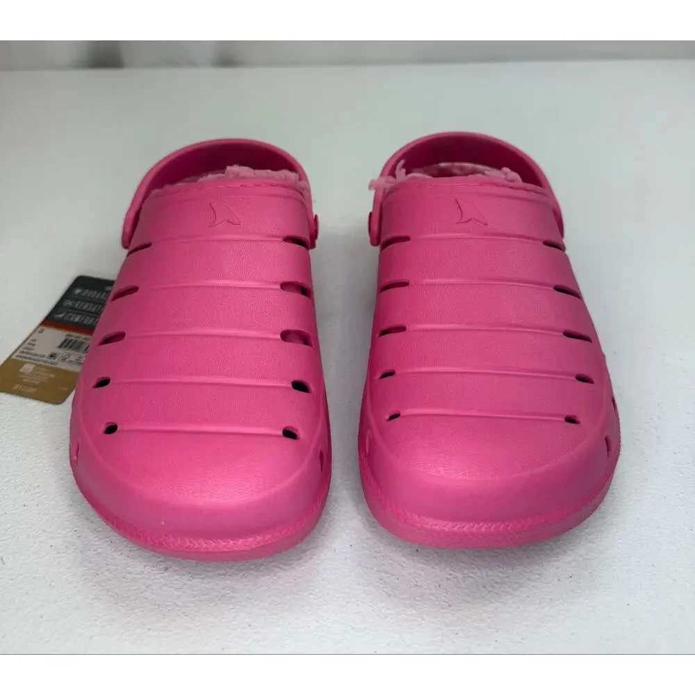 Rugged Shark Kids Sherpa Lined Eva Clog, Size 3 Pink